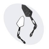 Voltano E-bike Fietsspiegel Groot Links - Zwart - Anti-Reflectie Glas