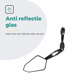 Voltano E-bike Fietsspiegel Groot Links - Zwart - Anti-Reflectie Glas