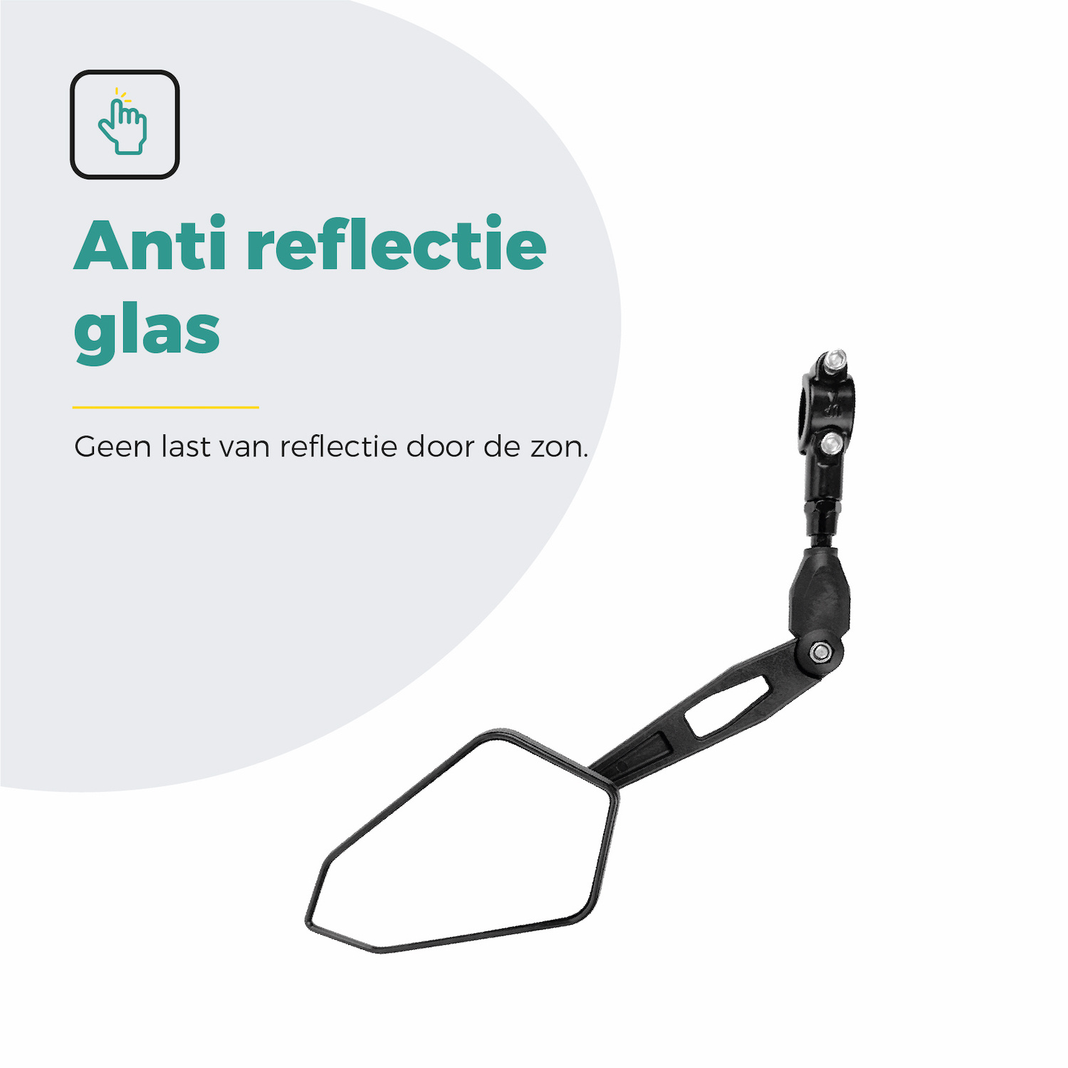 Voltano E-bike Fietsspiegel Groot Links - Zwart - Anti-Reflectie Glas