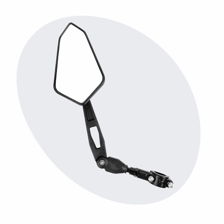 Voltano E-bike Fietsspiegel Groot Links - Zwart - Anti-Reflectie Glas