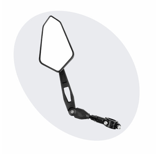 Voltano E-bike Fietsspiegel Groot Links - Zwart - Anti-Reflectie Glas