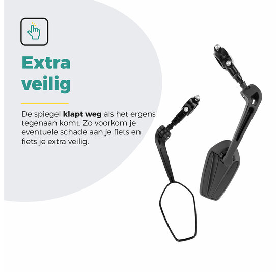 Voltano E-bike Fietsspiegel Clearly Links - Zwart