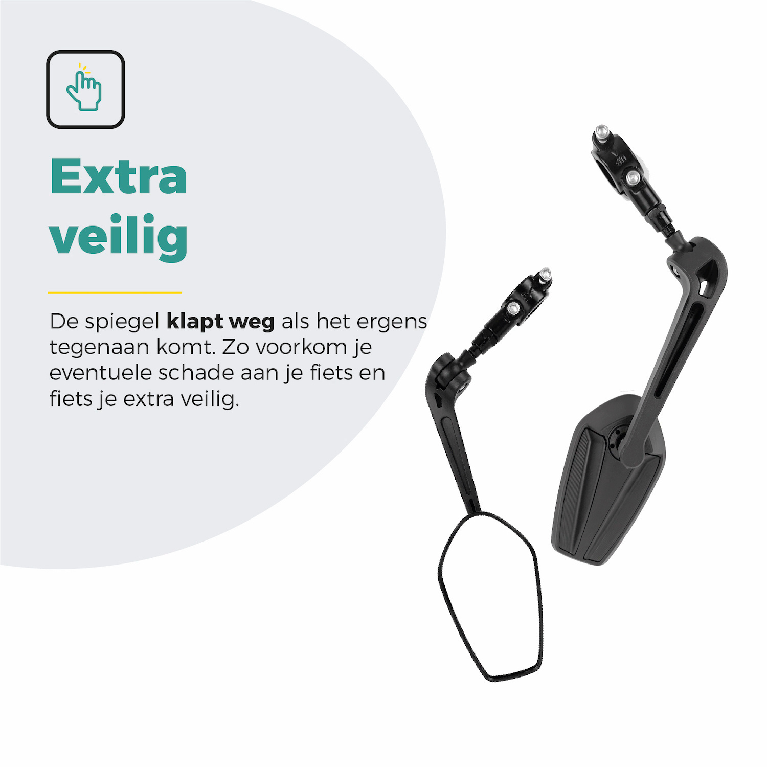 Voltano E-bike Fietsspiegel Clearly Links - Zwart