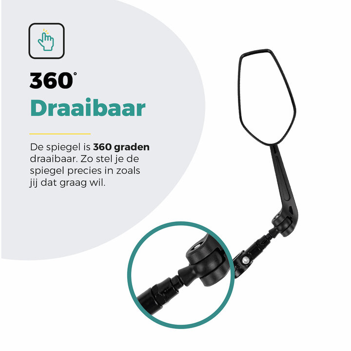 Voltano E-bike Fietsspiegel Clearly Links - Zwart