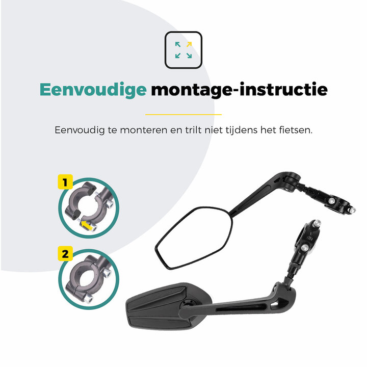 Voltano E-bike Fietsspiegel Clearly Links - Zwart