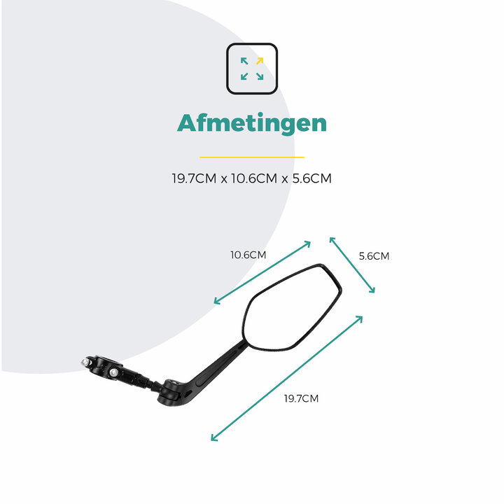 Voltano E-bike Fietsspiegel Clearly Links - Zwart