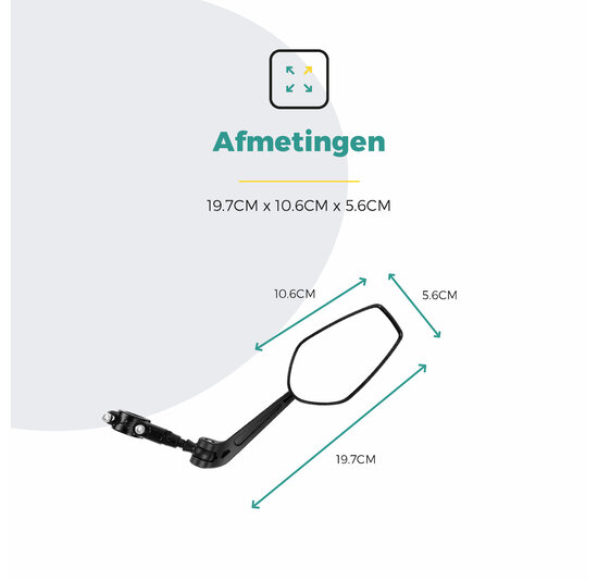 Voltano E-bike Fietsspiegel Clearly Links - Zwart