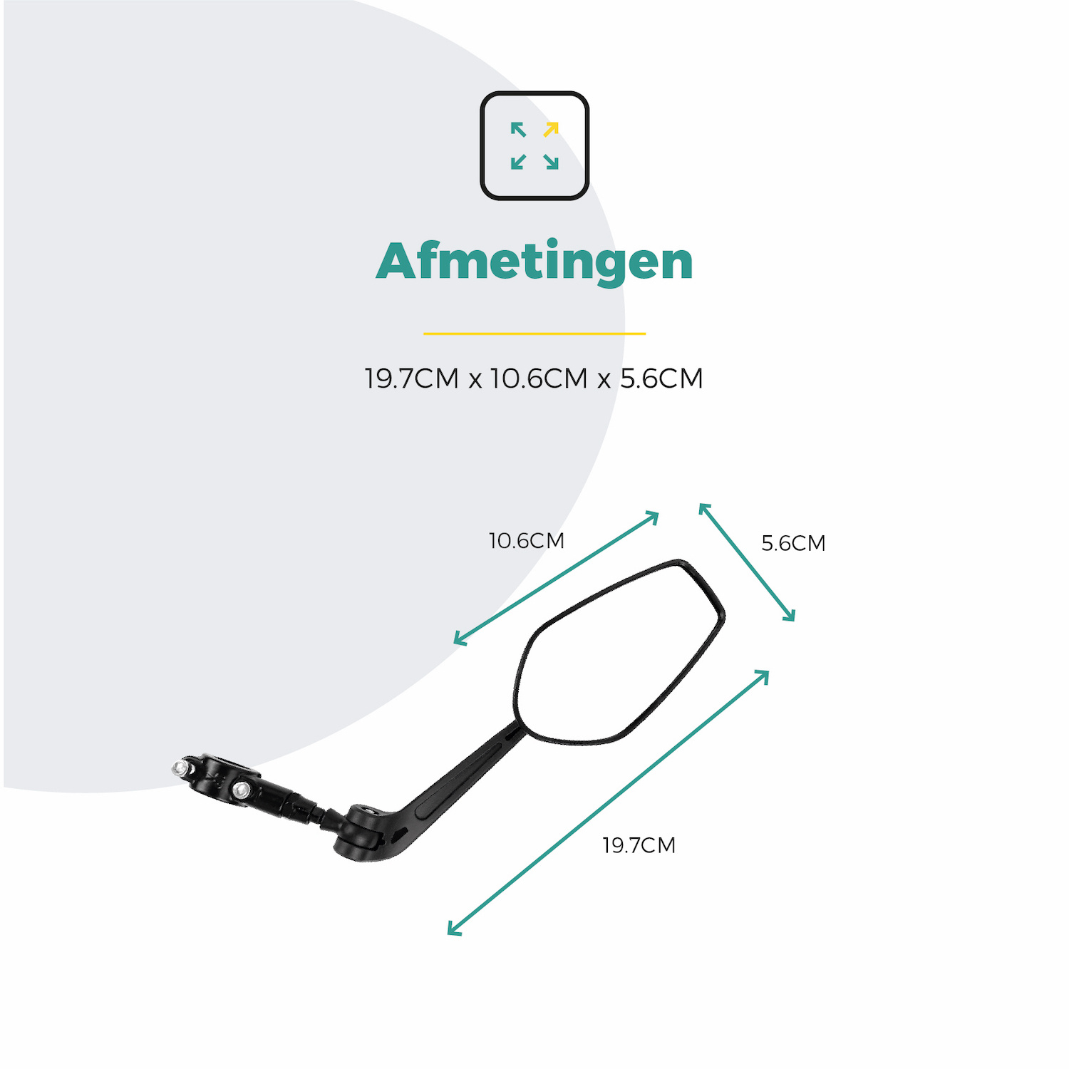 Voltano E-bike Fietsspiegel Clearly Links - Zwart
