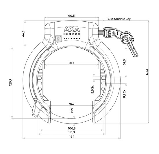 AXA Imenso Large Plus - Ringslot - Extra Breed - Geschikt Voor Ballonbanden