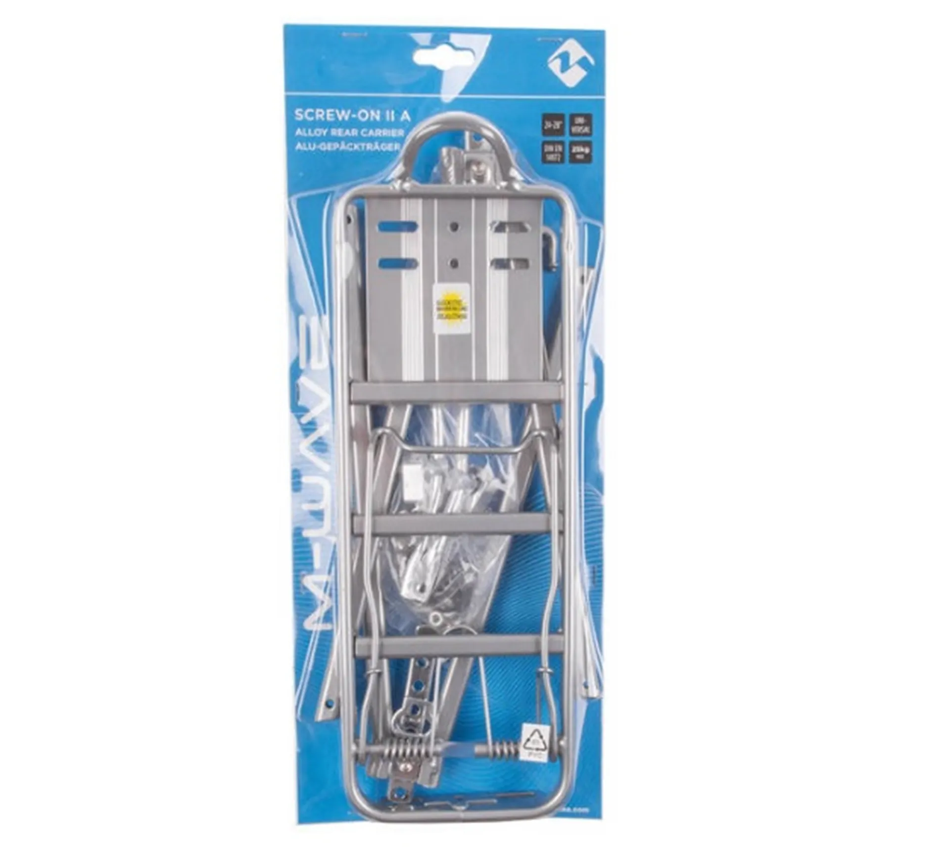 M-Wave Verstelbare Bagagedrager Achter - Zilver - 24 t/m 28 inch