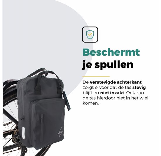 Voltano City Enkele Fietstas Rugzak E-bike - Zwart - Codeslot - Laptopvak - Waterdicht