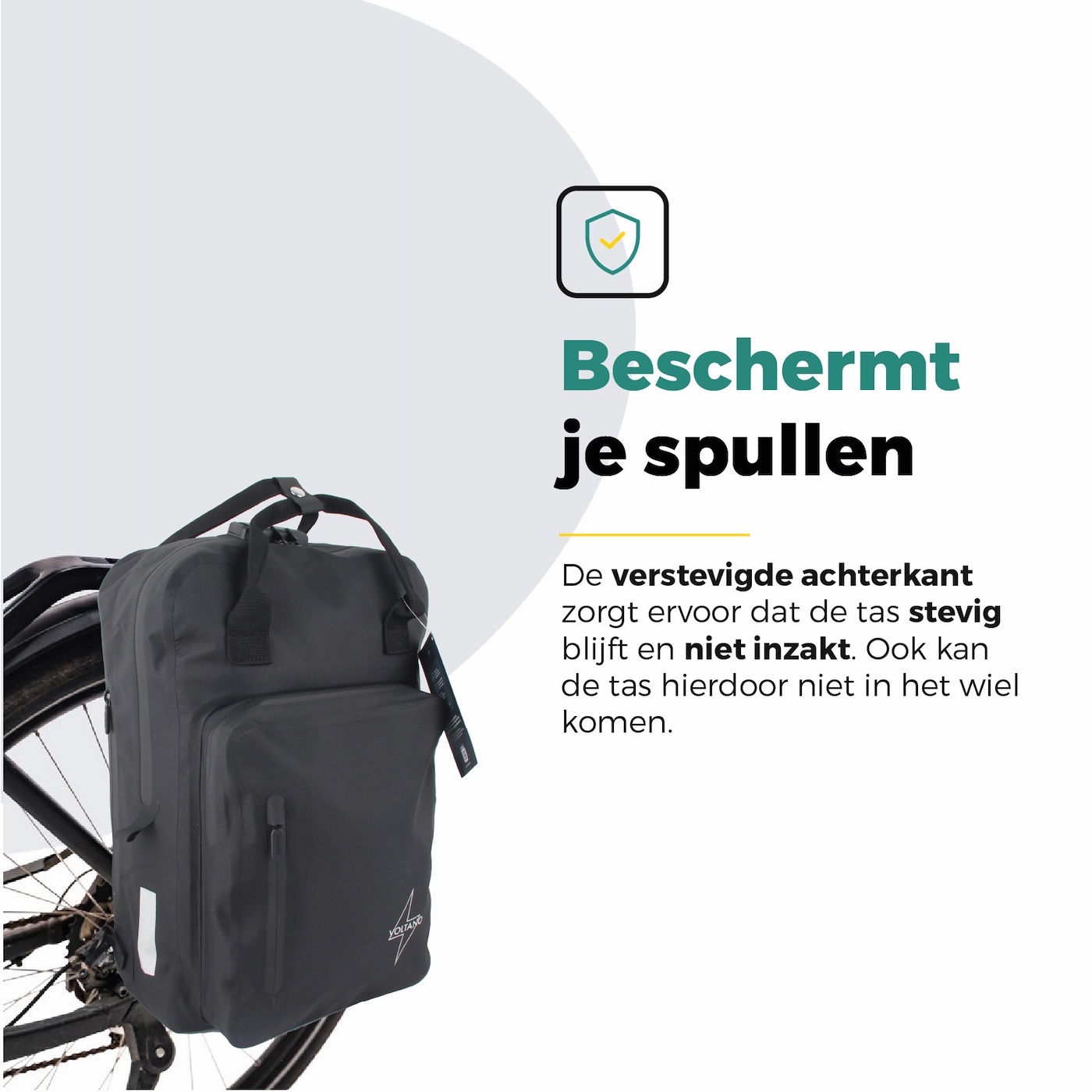 Voltano City Enkele Fietstas Rugzak E-bike - Zwart - Codeslot - Laptopvak - Waterdicht