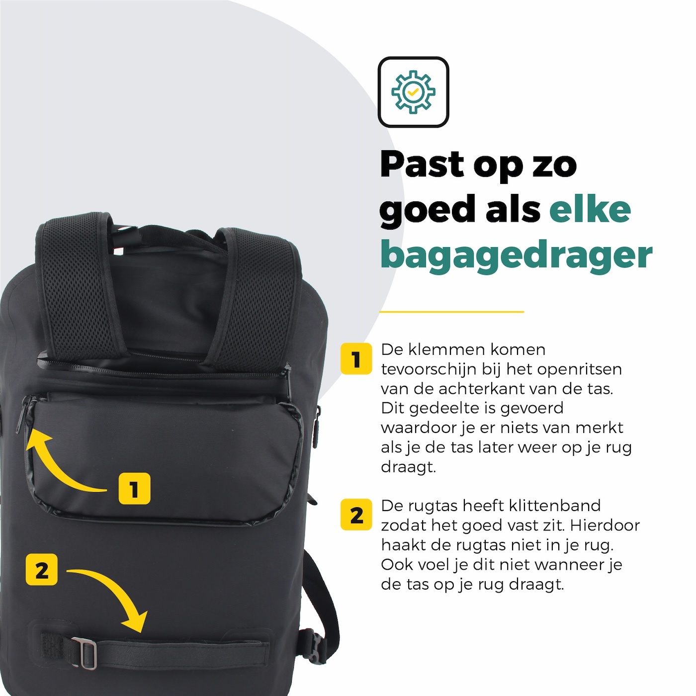 Voltano City Enkele Fietstas Rugzak E-bike - Zwart - Codeslot - Laptopvak - Waterdicht