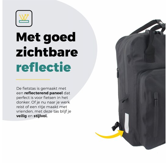 Voltano City Enkele Fietstas Rugzak E-bike - Zwart - Codeslot - Laptopvak - Waterdicht