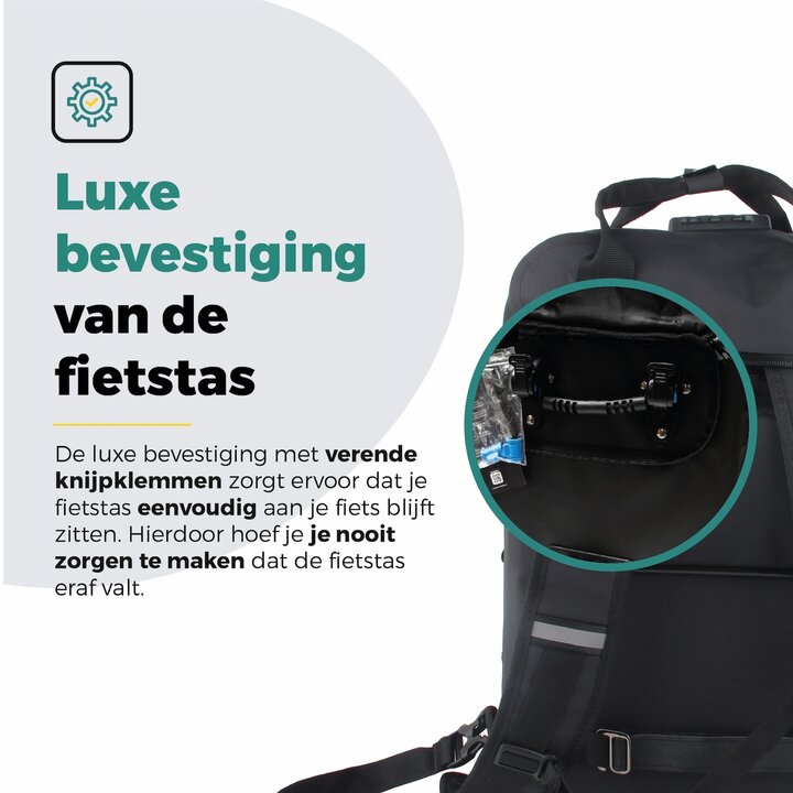 Voltano City Enkele Fietstas Rugzak E-bike - Zwart - Codeslot - Laptopvak - Waterdicht