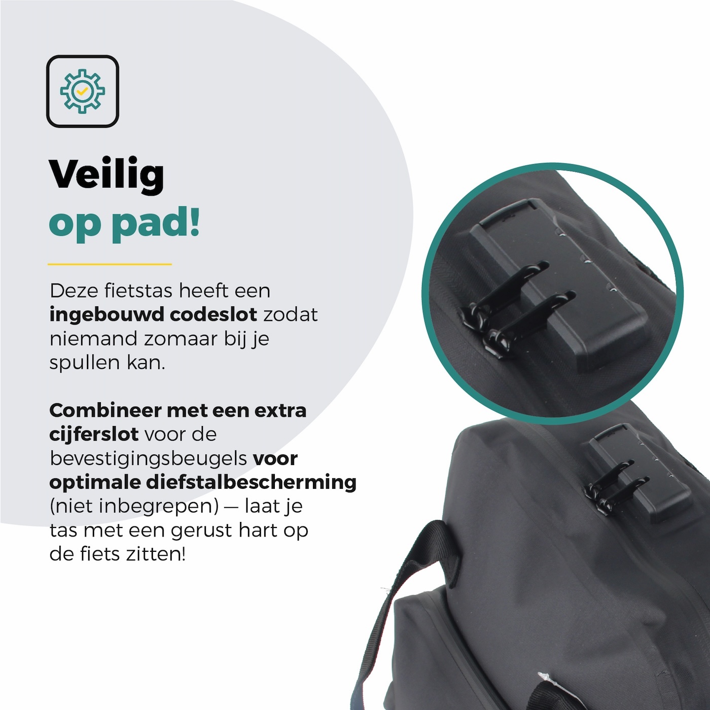 Voltano City Enkele Fietstas Rugzak E-bike - Zwart - Codeslot - Laptopvak - Waterdicht