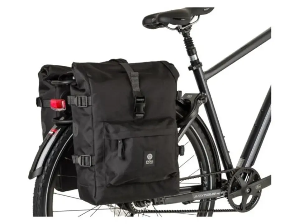 Agu H2O Urban - Dubbele Fietstas Rolltop - Zwart - 28 Liter