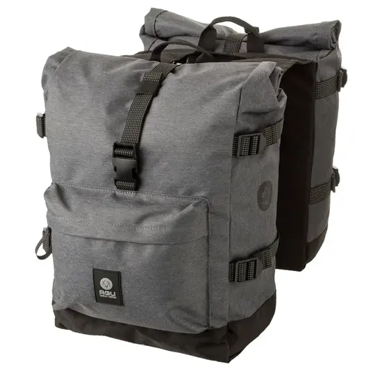 Agu H2O Urban - Dubbele Fietstas Rolltop - Grijs - 28 Liter