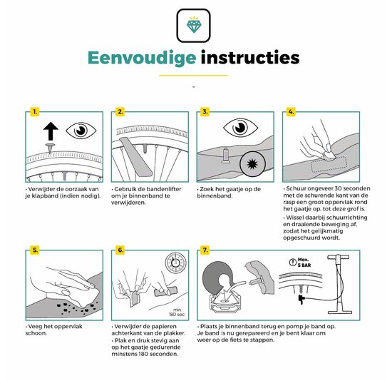 Voltano Lijmvrije Bandenplakset - Zelfklevende Bandenplakkers