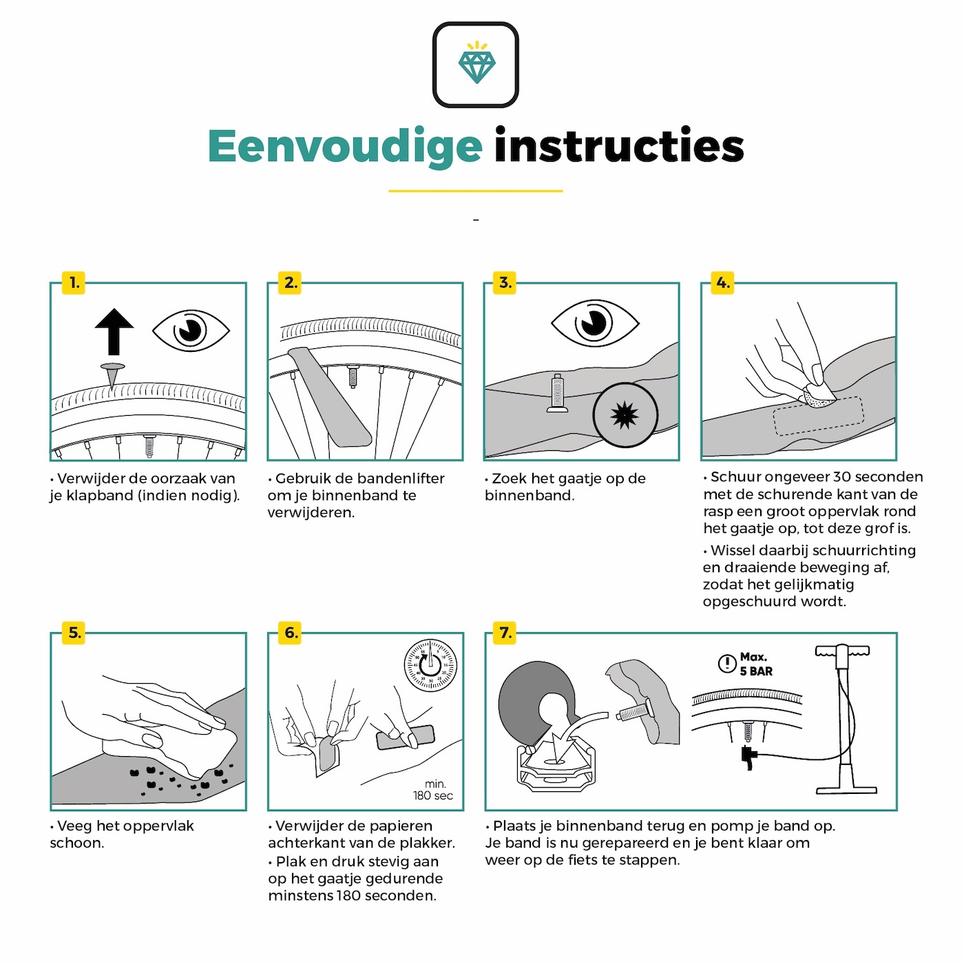 Voltano Lijmvrije Bandenplakset - Zelfklevende Bandenplakkers