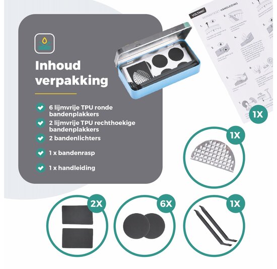 Voltano Lijmvrije Bandenplakset - Zelfklevende Bandenplakkers