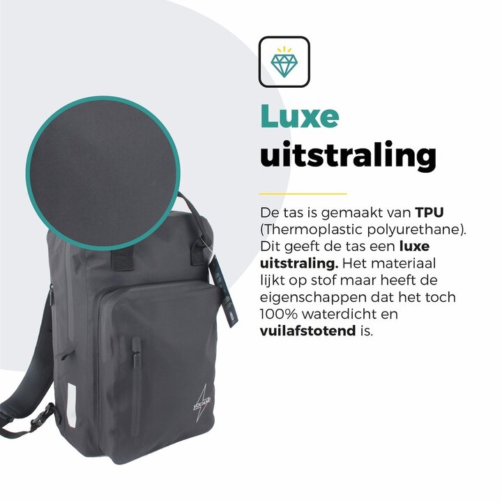 Voltano City Enkele Fietstas Rugzak E-bike - Zwart - Codeslot - Laptopvak - Waterdicht