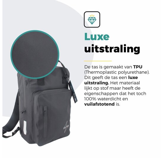 Voltano City Enkele Fietstas Rugzak E-bike - Zwart - Codeslot - Laptopvak - Waterdicht