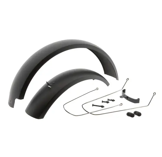 Mirage Fatbike Spatbordset - 12-20 Inch Voor En Achter - Zwart