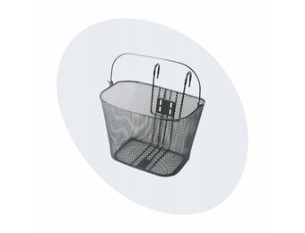 Voltano Stalen Fietsmand 22 Liter - Zwart Met Handvat - Anti Kras Haken