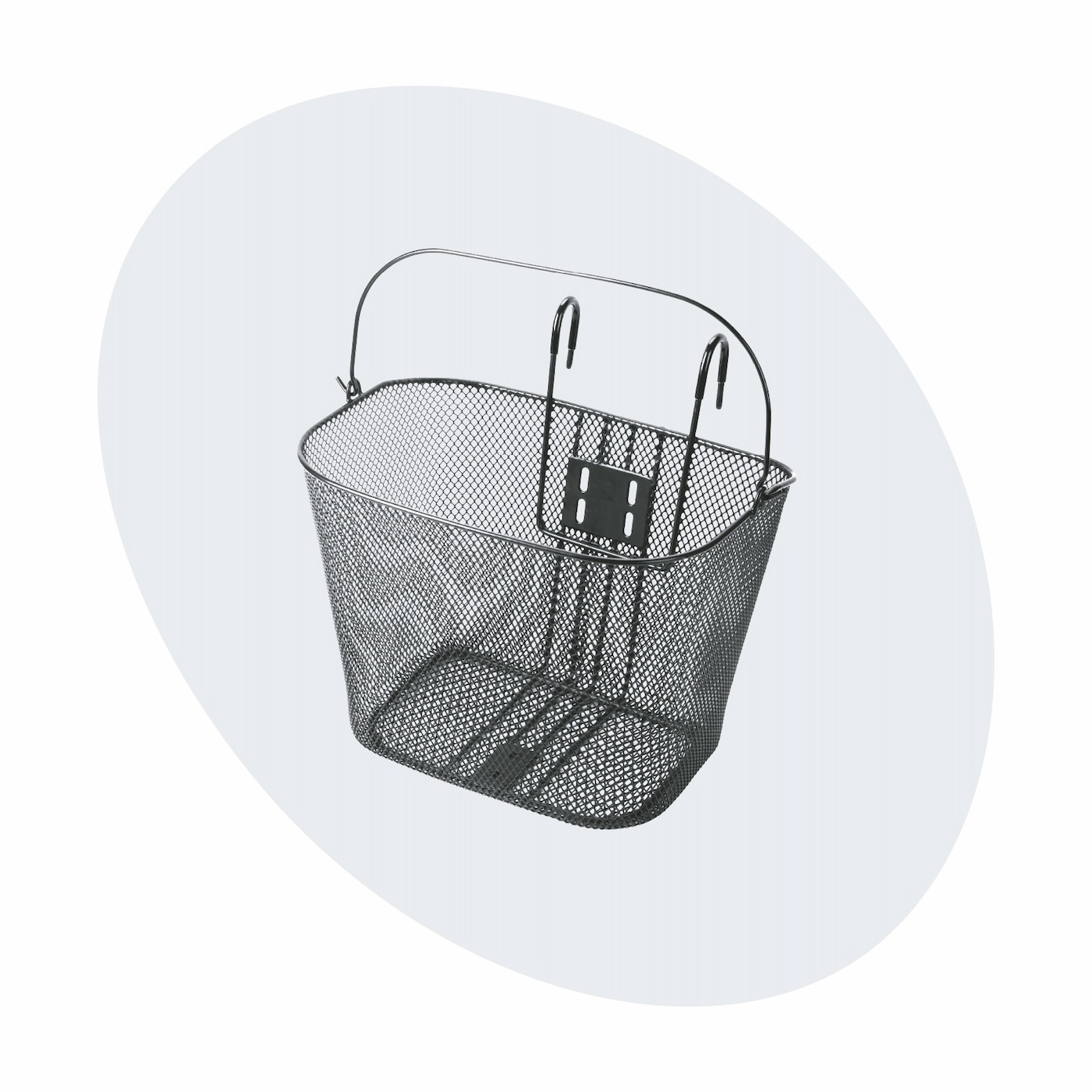 Voltano Stalen Fietsmand 22 Liter - Zwart Met Handvat - Anti Kras Haken