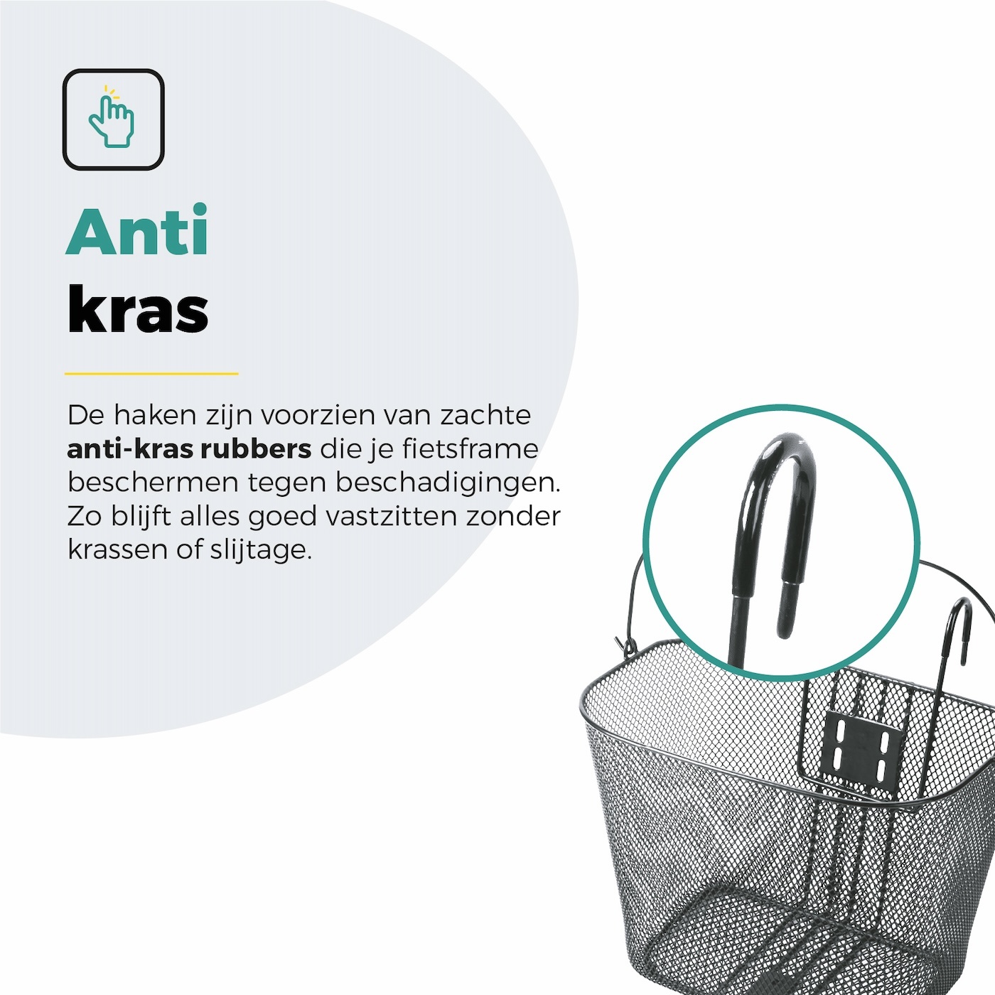 Voltano Stalen Fietsmand 22 Liter - Zwart Met Handvat - Anti Kras Haken