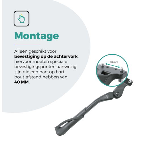 Voltano Enkele Fietsstandaard Verstelbaar - 24'' t/m 28'' - 40 MM Montage