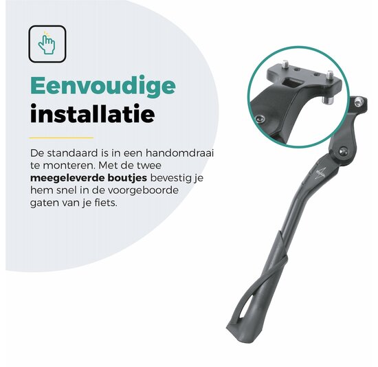 Voltano Enkele Fietsstandaard Verstelbaar - 24'' t/m 28'' - 40 MM Montage