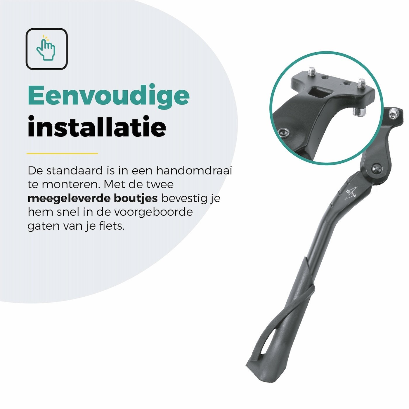 Voltano Enkele Fietsstandaard Verstelbaar - 24'' t/m 28'' - 40 MM Montage