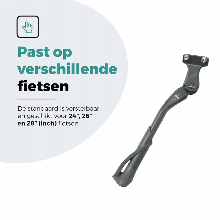 Voltano Enkele Fietsstandaard Verstelbaar - 24'' t/m 28'' - 40 MM Montage