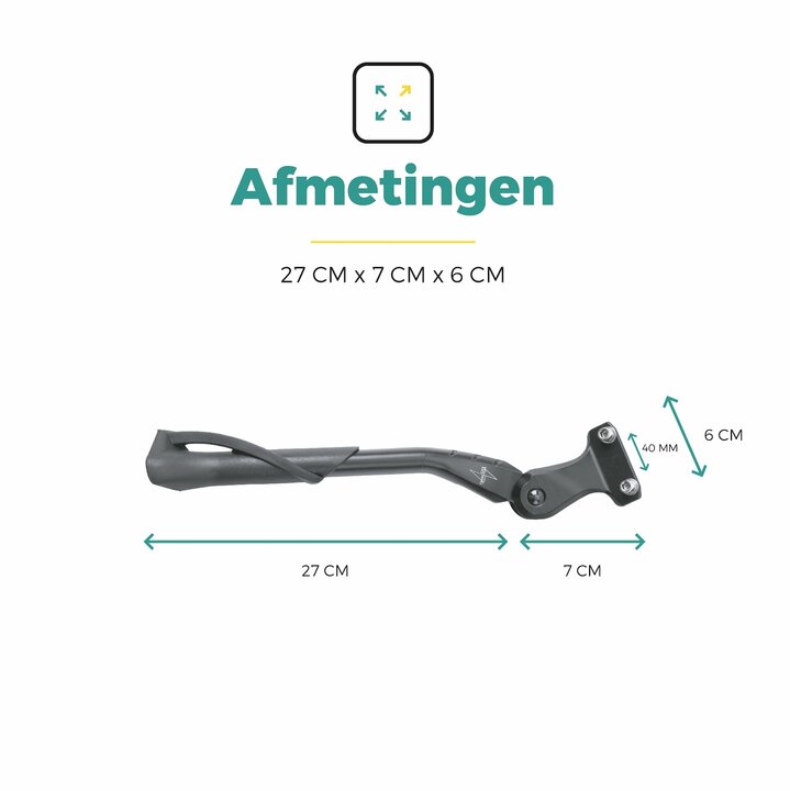 Voltano Enkele Fietsstandaard Verstelbaar - 24'' t/m 28'' - 40 MM Montage