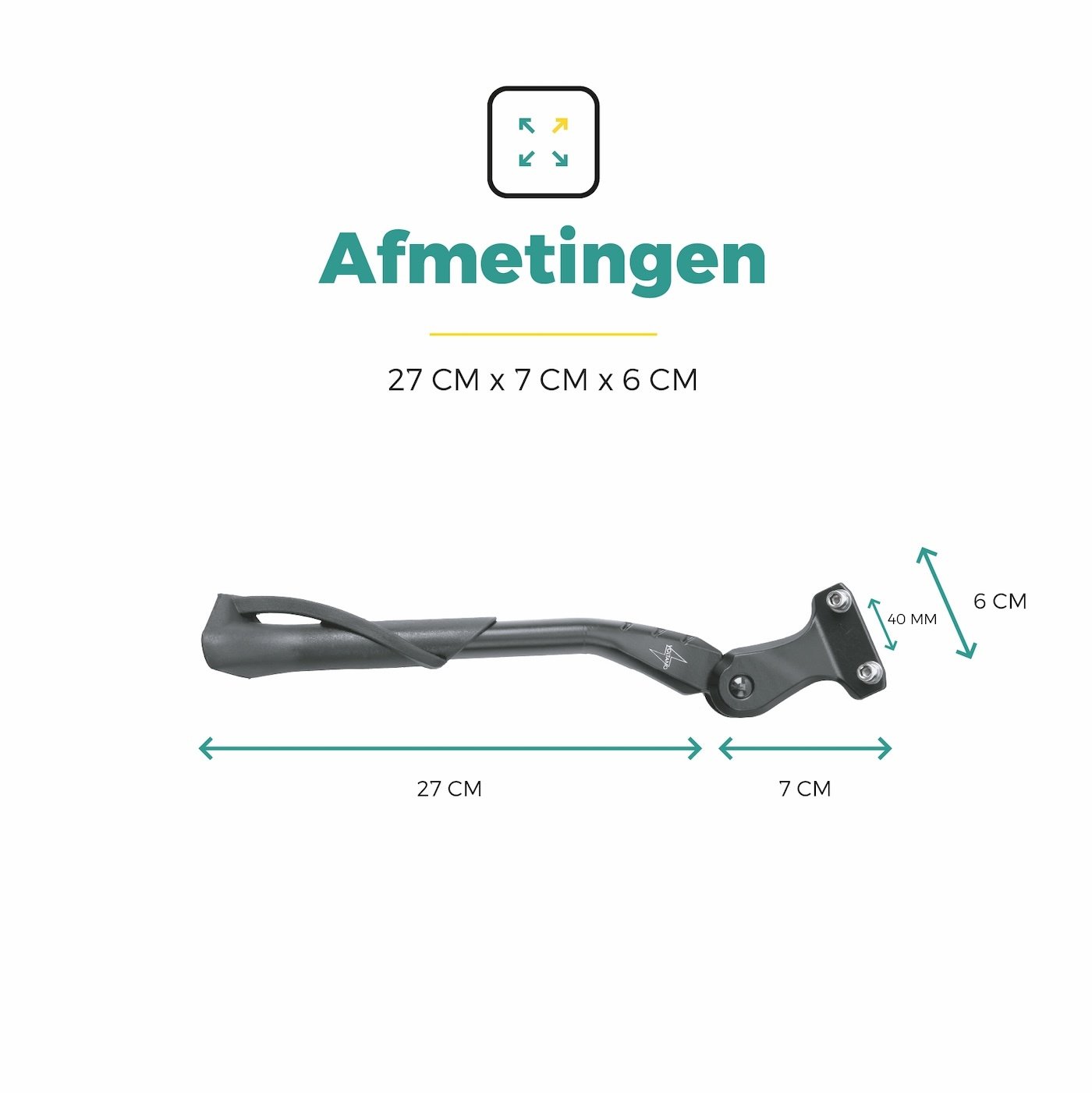 Voltano Enkele Fietsstandaard Verstelbaar - 24'' t/m 28'' - 40 MM Montage