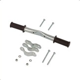 Steco Voetsteunen - Voor Framebuis - Zwart/Zilver