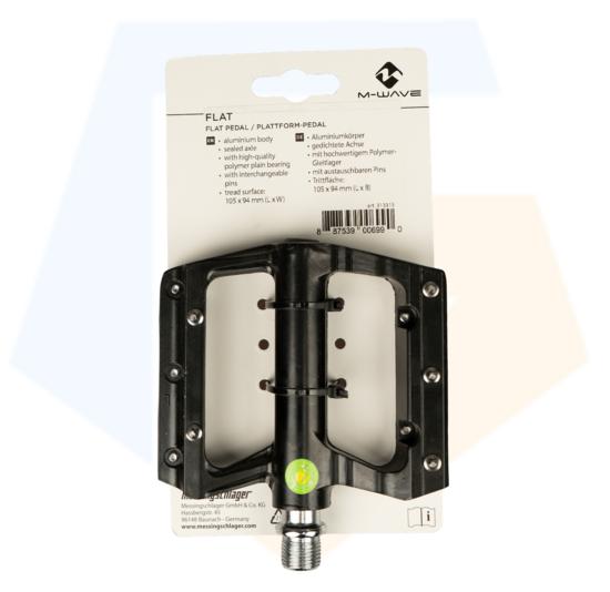 M-Wave FLAT Fatbike Pedalen - Extra Breed - Zwart - 9/16"