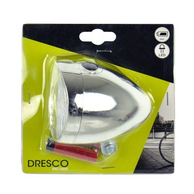 Dresco Classic LED Koplamp - Batterij - Chroom