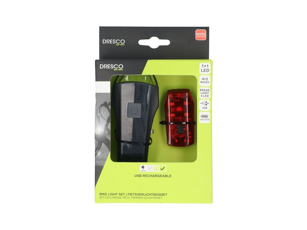 Dresco Razer Verlichtingsset - 60 LUX - USB Oplaadbaar