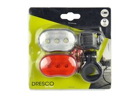 Dresco Classic LED Verlichtingsset - Voor- en Achterlicht - Incl. Batterij