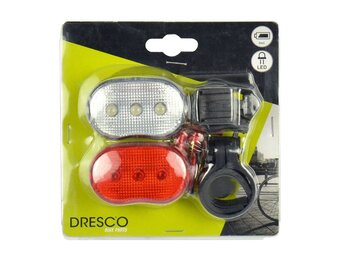 Dresco Classic LED Verlichtingsset - Voor- en Achterlicht - Incl. Batterij
