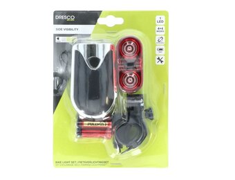 Dresco LED Verlichtingsset - Voor- en Achterlicht - Incl. Batterij
