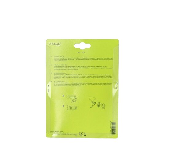 Dresco LED Verlichtingsset - Voor- en Achterlicht - Incl. Batterij