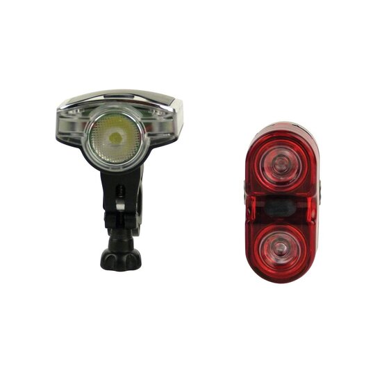 Dresco LED Verlichtingsset - Voor- en Achterlicht - Incl. Batterij