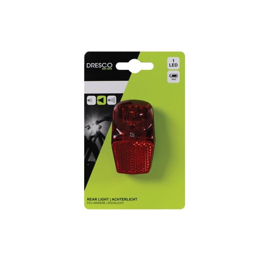 Dresco Spatbord Achterlicht - Krachtige Rode LED - Incl. Batterij