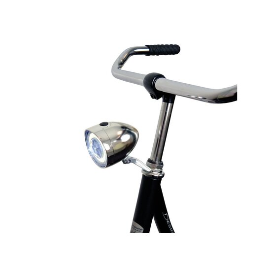 Dresco Classic CON LED koplamp - Batterij - Zilver