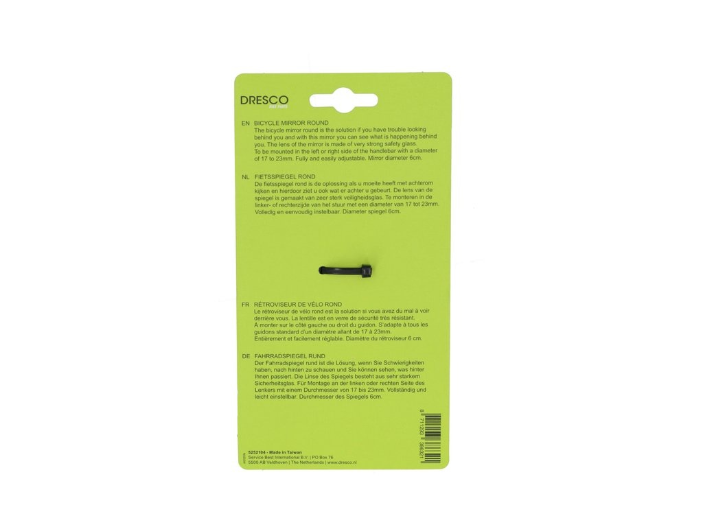 Dresco Fietsspiegel Rond - Linker / Rechterzijde - Zwart