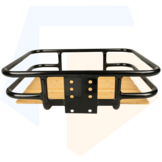 Dresco Voordrager Bagagedrager - Zwart Met Houten Inleg